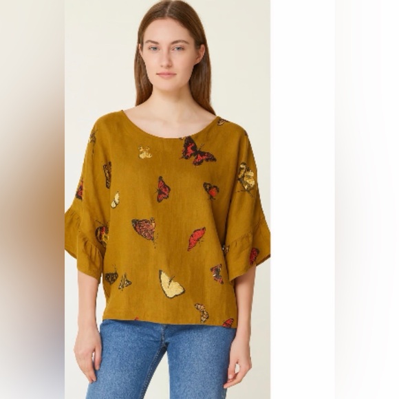 Viola Borghi Tops - Viola borghi linen butterfly top size small